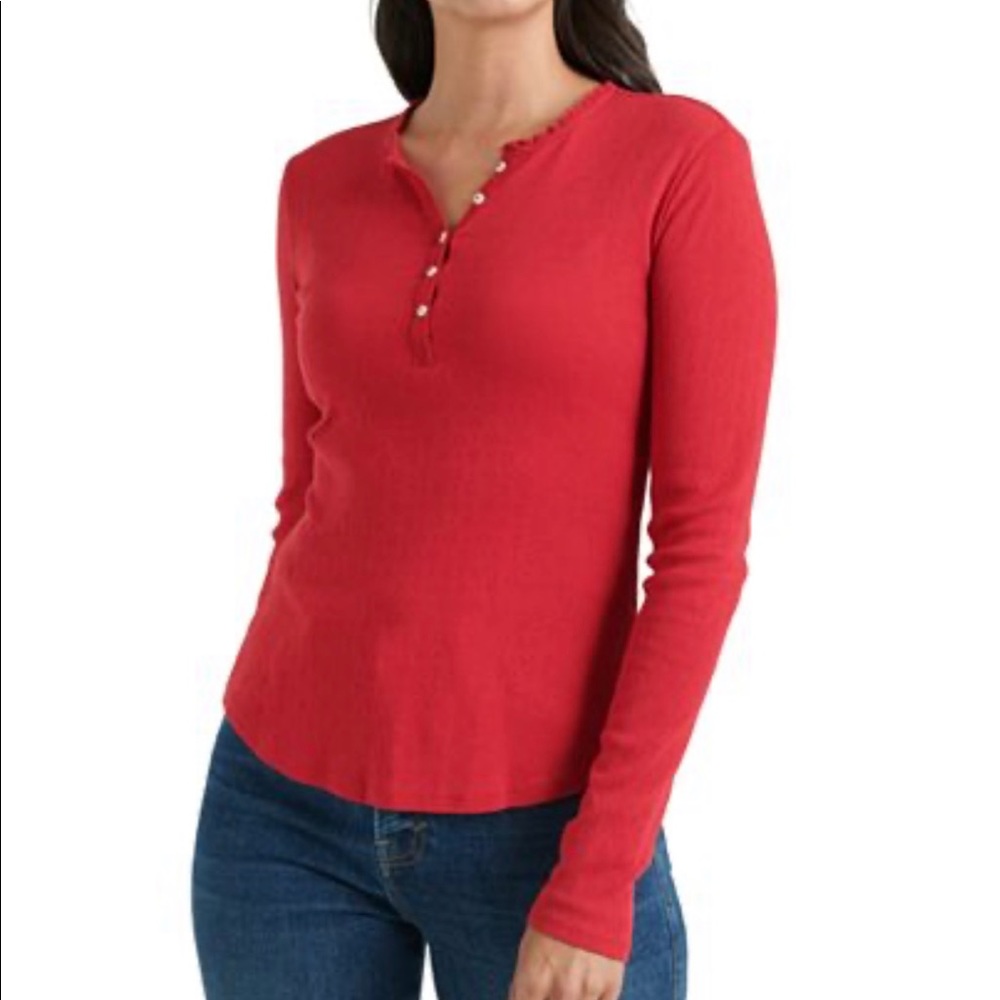 Lucky Brand heart ribbed long sleeve